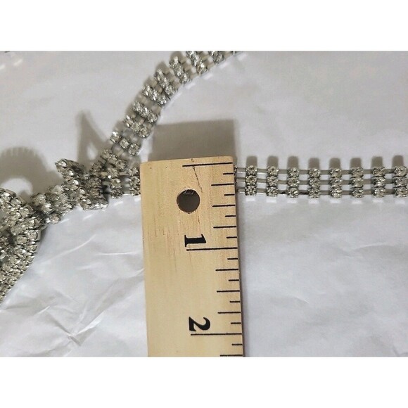 Rhinestone Heart Bucle Belt Size S-M Macy's Backstage True Love- 3 Row New - Picture 8 of 9